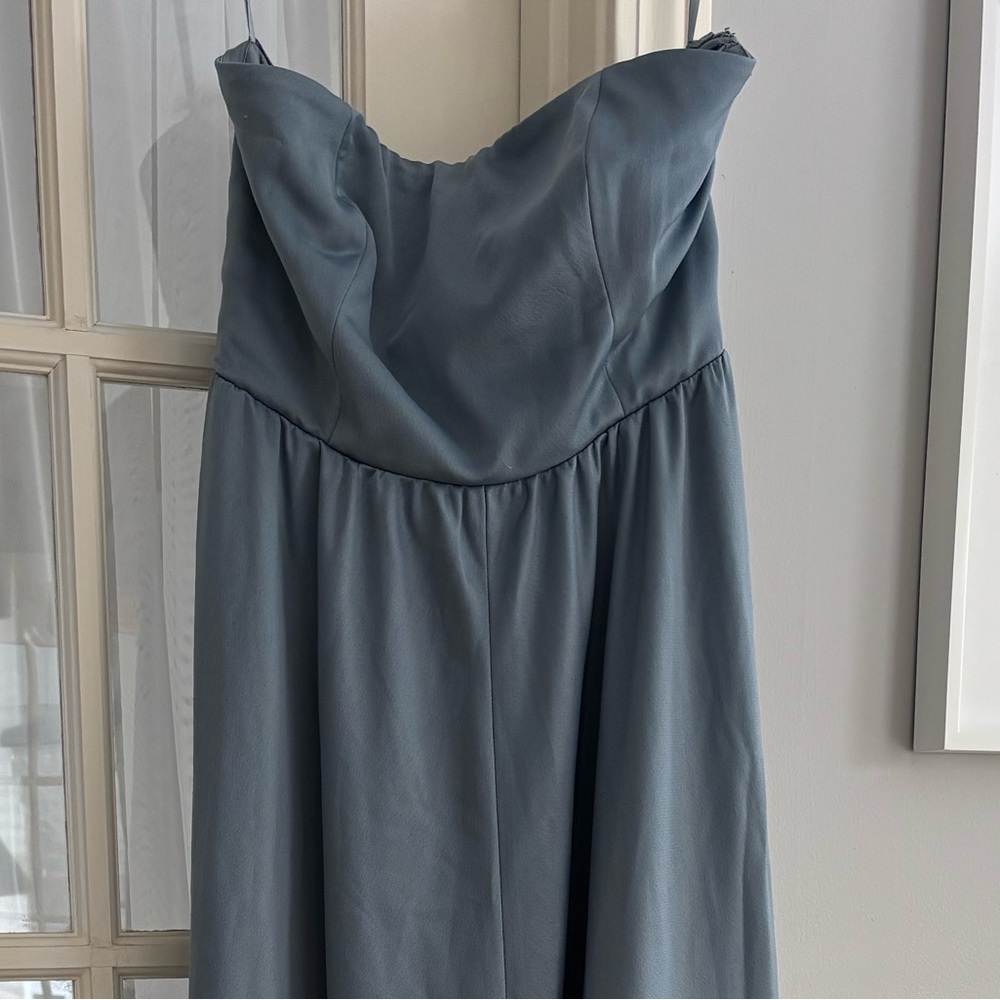 BHLDN Satin Blue Dress (Prom! Bridesmaids!)